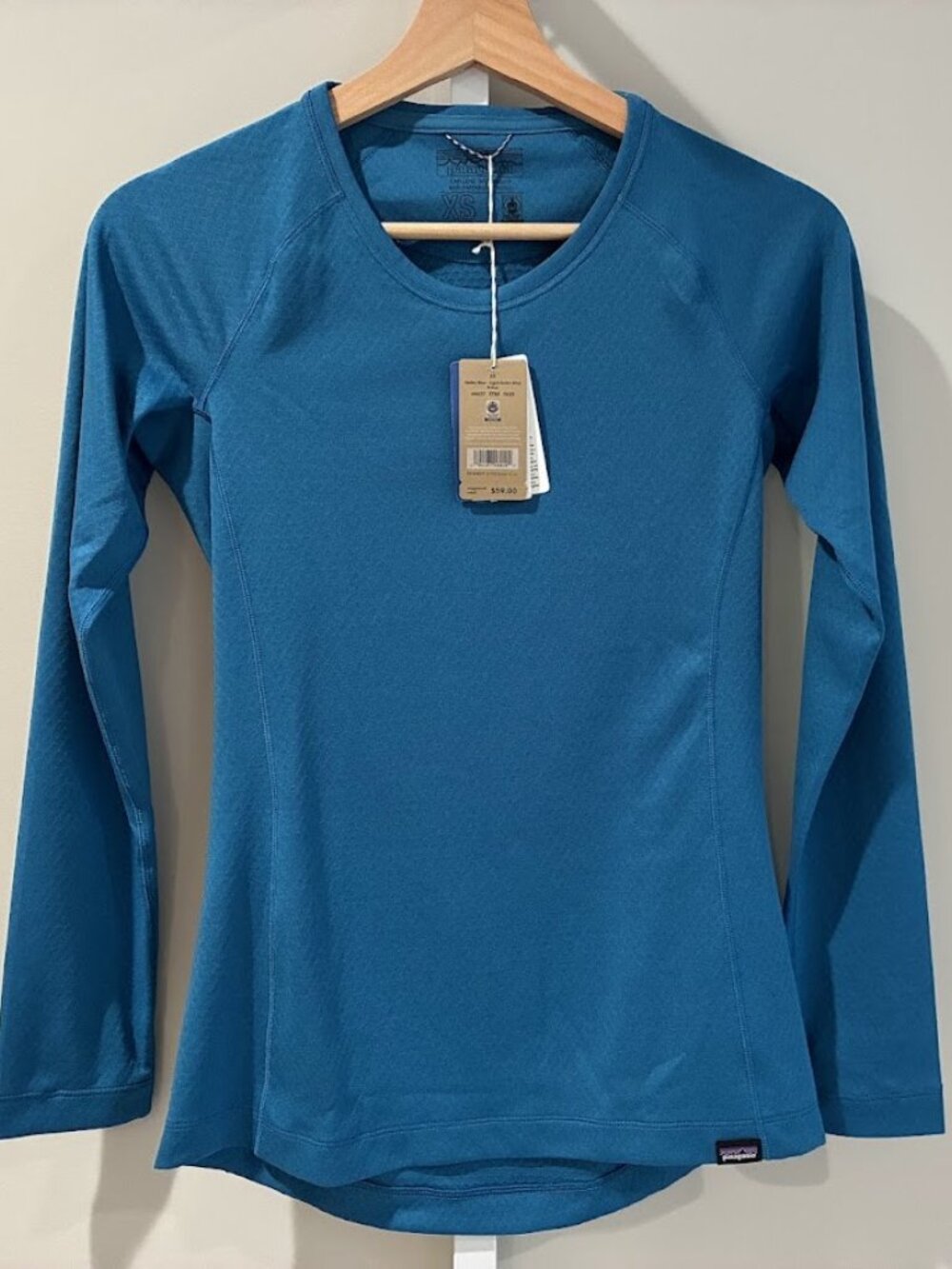 NWT Patagonia Capilene Midweight Crew Baselayer Top Womens XS Teal Blue HeiQ